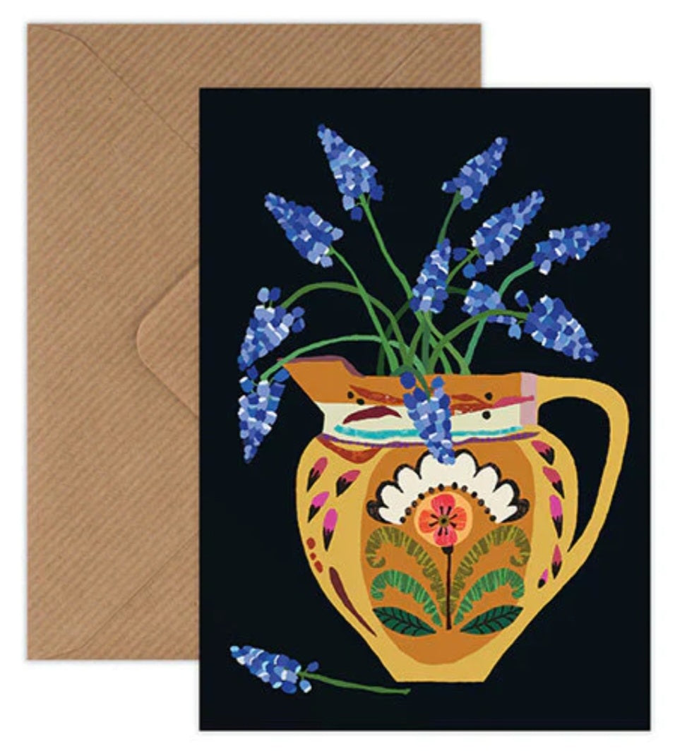 Muscari Flowers Greetings Card