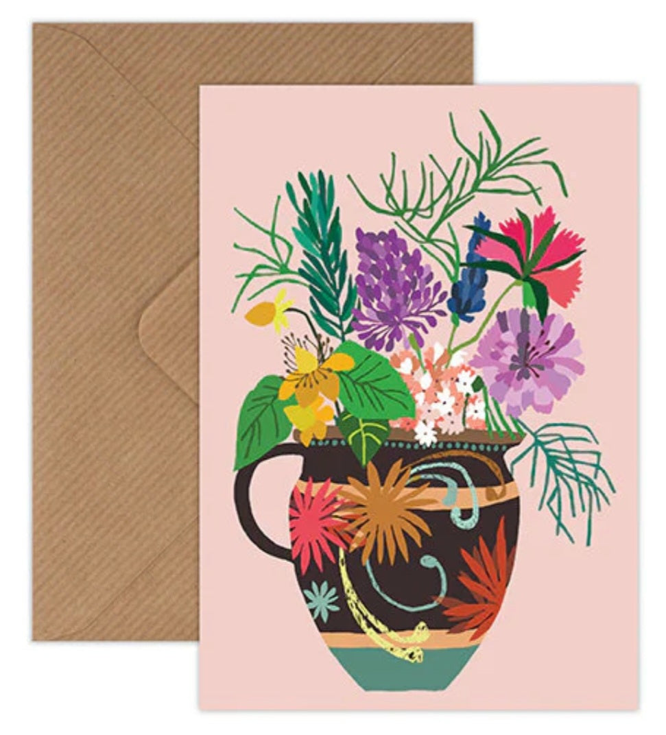 Gardeners Vase Greetings Card