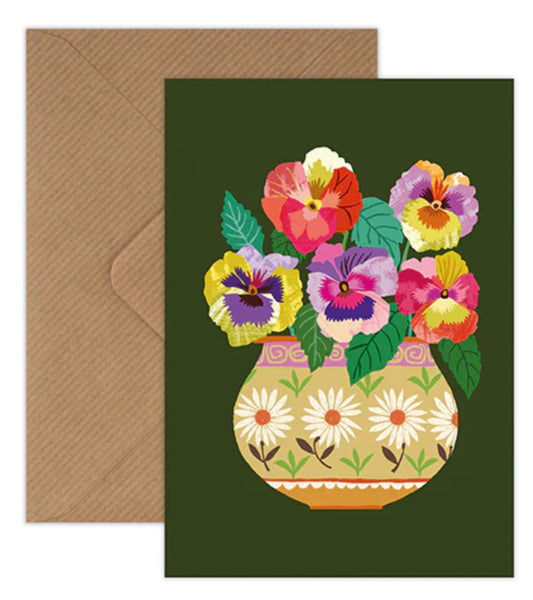 Pansies Greetings Card