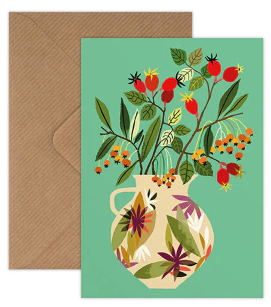 Rosehips Greetings Card